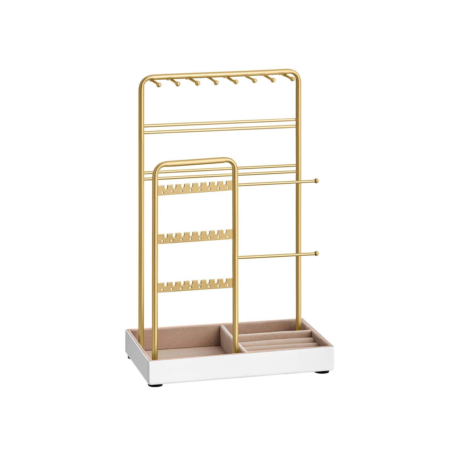 Jewellery Display Stand with Gold Metal Frame and Velvet Tray - image 2