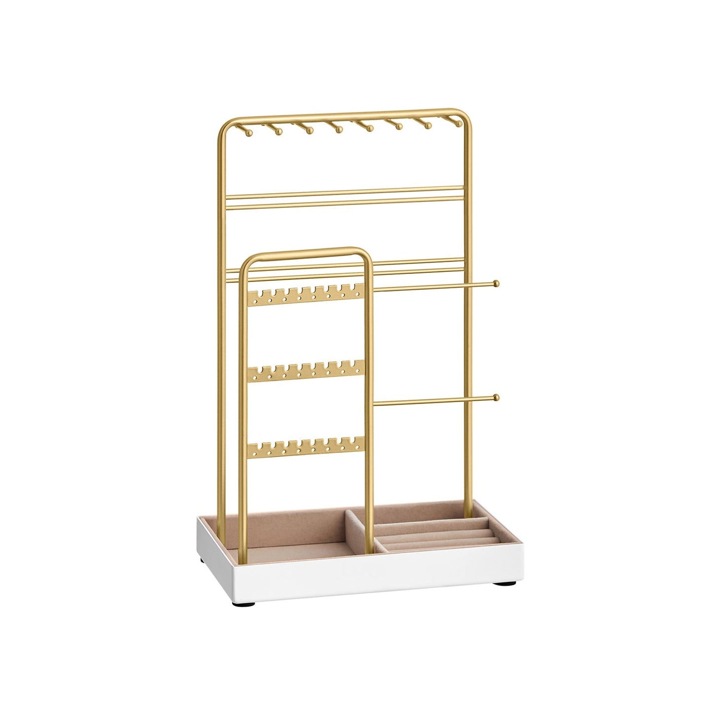 Jewellery Display Stand with Gold Metal Frame and Velvet Tray - image 1
