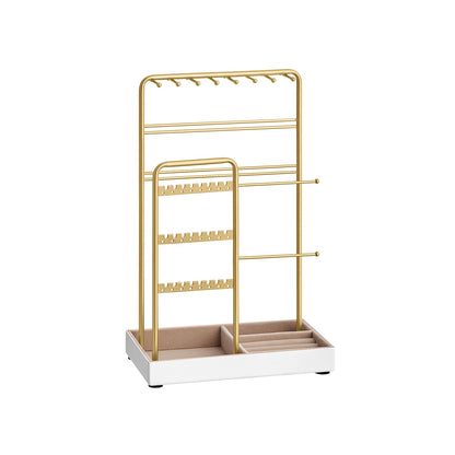 Jewellery Display Stand with Gold Metal Frame and Velvet Tray - image 1