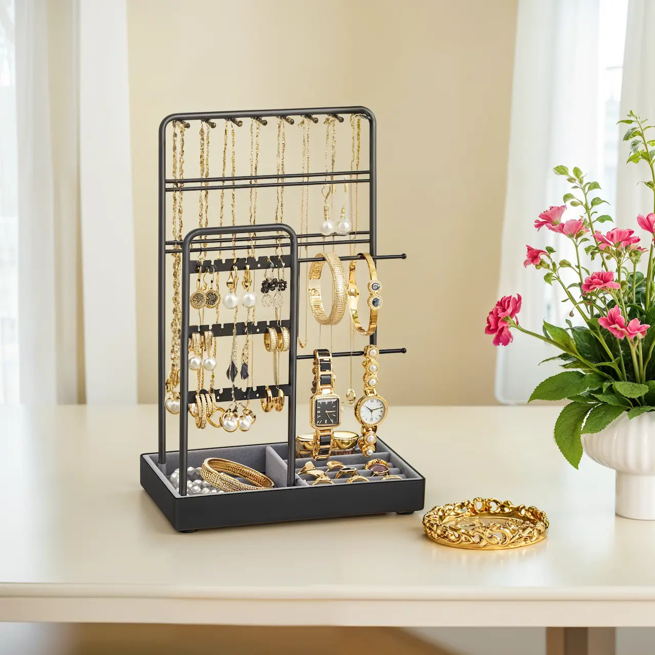 Jewelry Holder, Jewelry Organizer, Jewelry Display Stand with Metal Frame - image 8