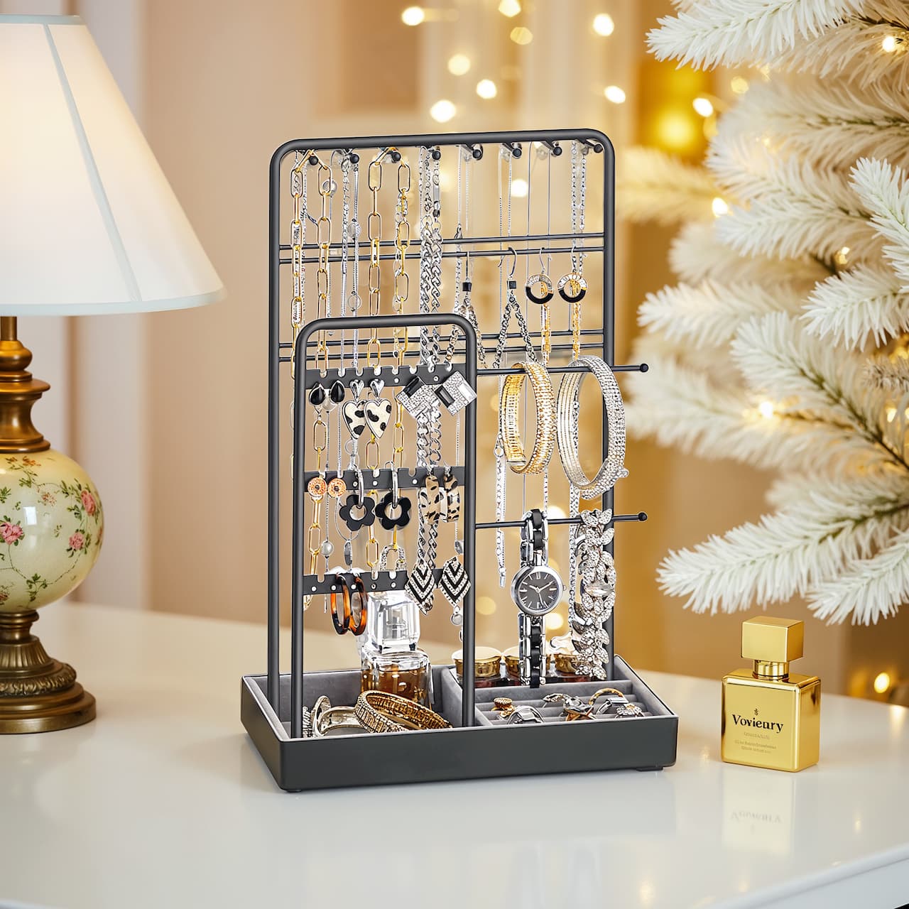 Jewelry Holder, Jewelry Organizer, Jewelry Display Stand with Metal Frame - image 10