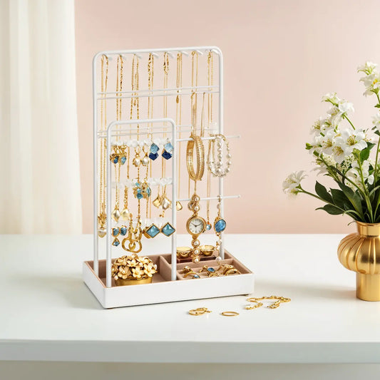 Jewelry Holder, Jewelry Organizer, Jewelry Display Stand with Metal Frame - image 1