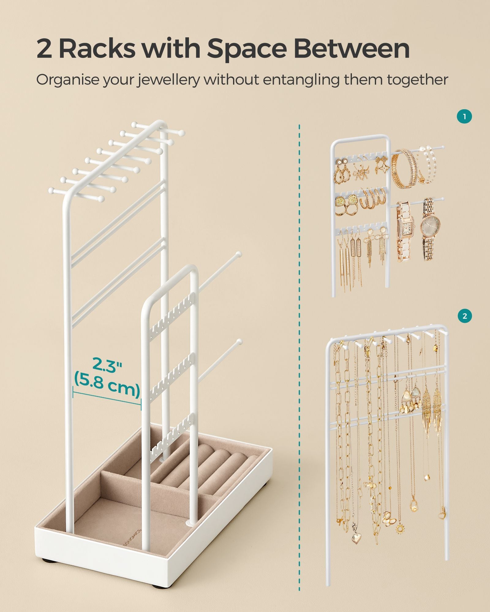 Jewellery Display Stand with Gold Metal Frame and Velvet Tray - image 20