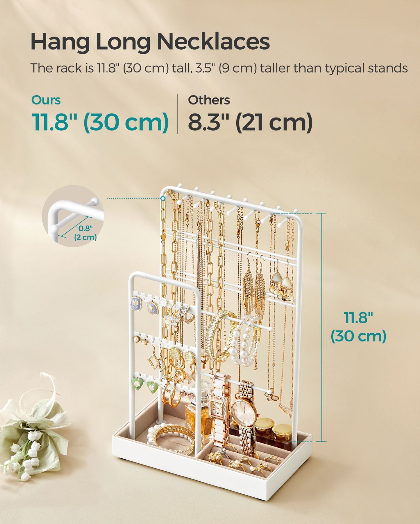 Jewellery Display Stand with Gold Metal Frame and Velvet Tray - image 24