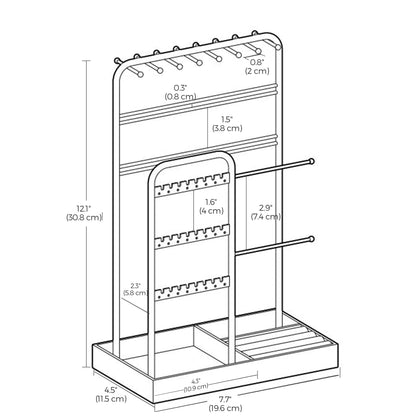 Jewelry Holder, Jewelry Organizer, Jewelry Display Stand with Metal Frame - image 7