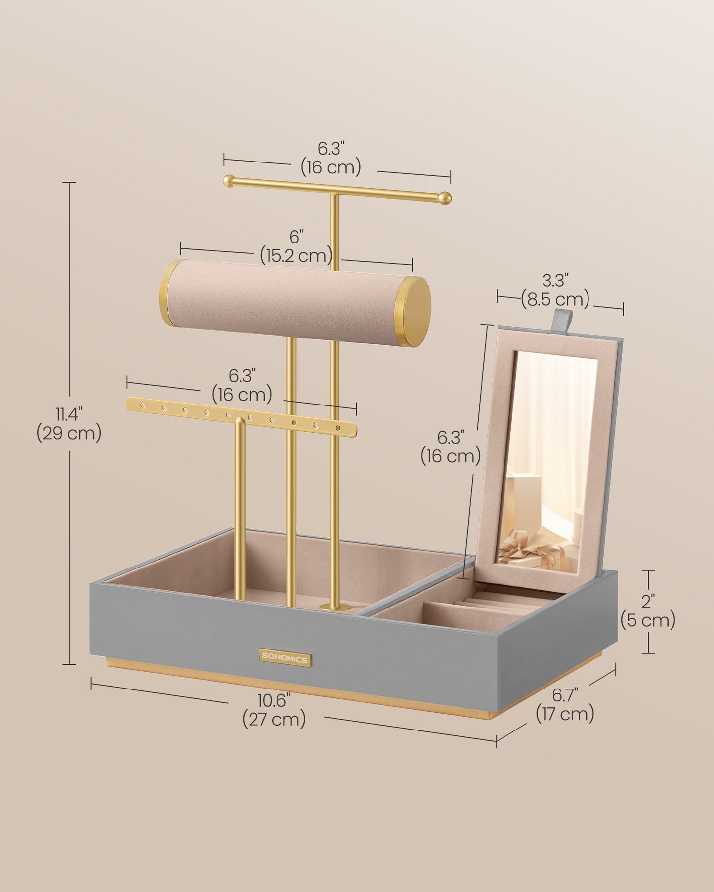 Jewelry Holder with Necklace Earring Bracelet Holder