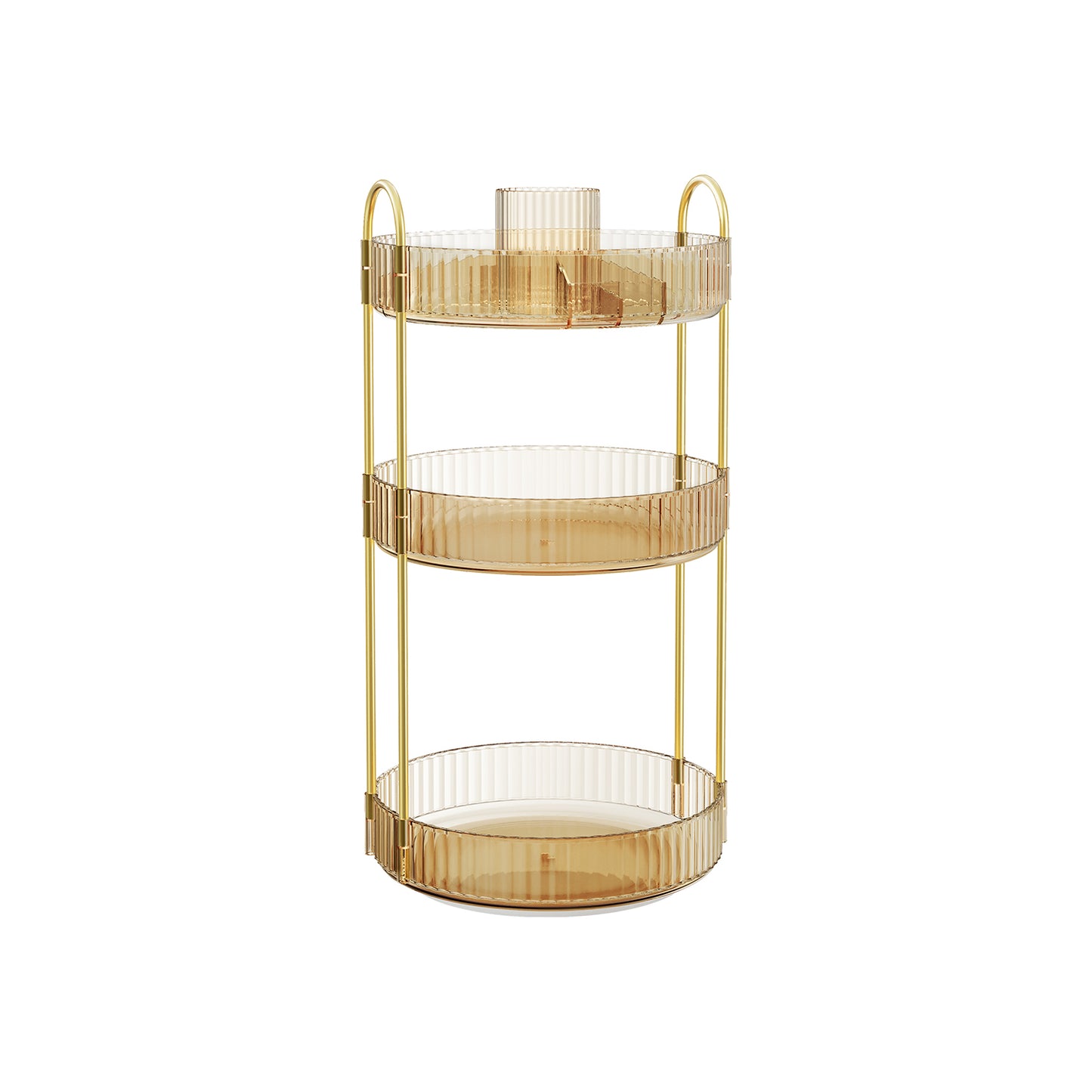 3-Tier Round Rotating Skincare Organizer Countertop - HWLEXTRA 