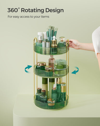 3-Tier Round Rotating Skincare Organizer Countertop - HWLEXTRA 