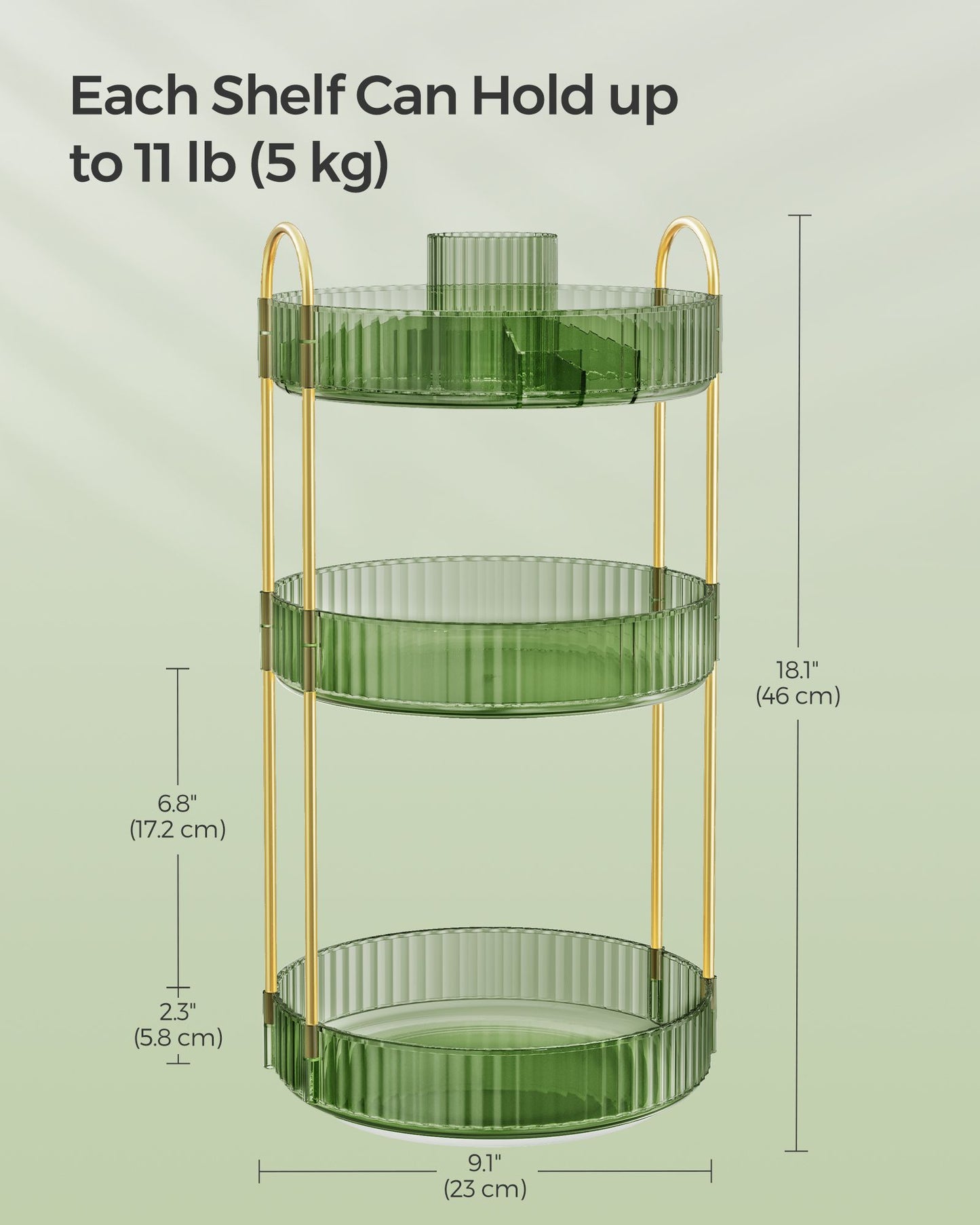 3-Tier Round Rotating Skincare Organizer Countertop - HWLEXTRA 