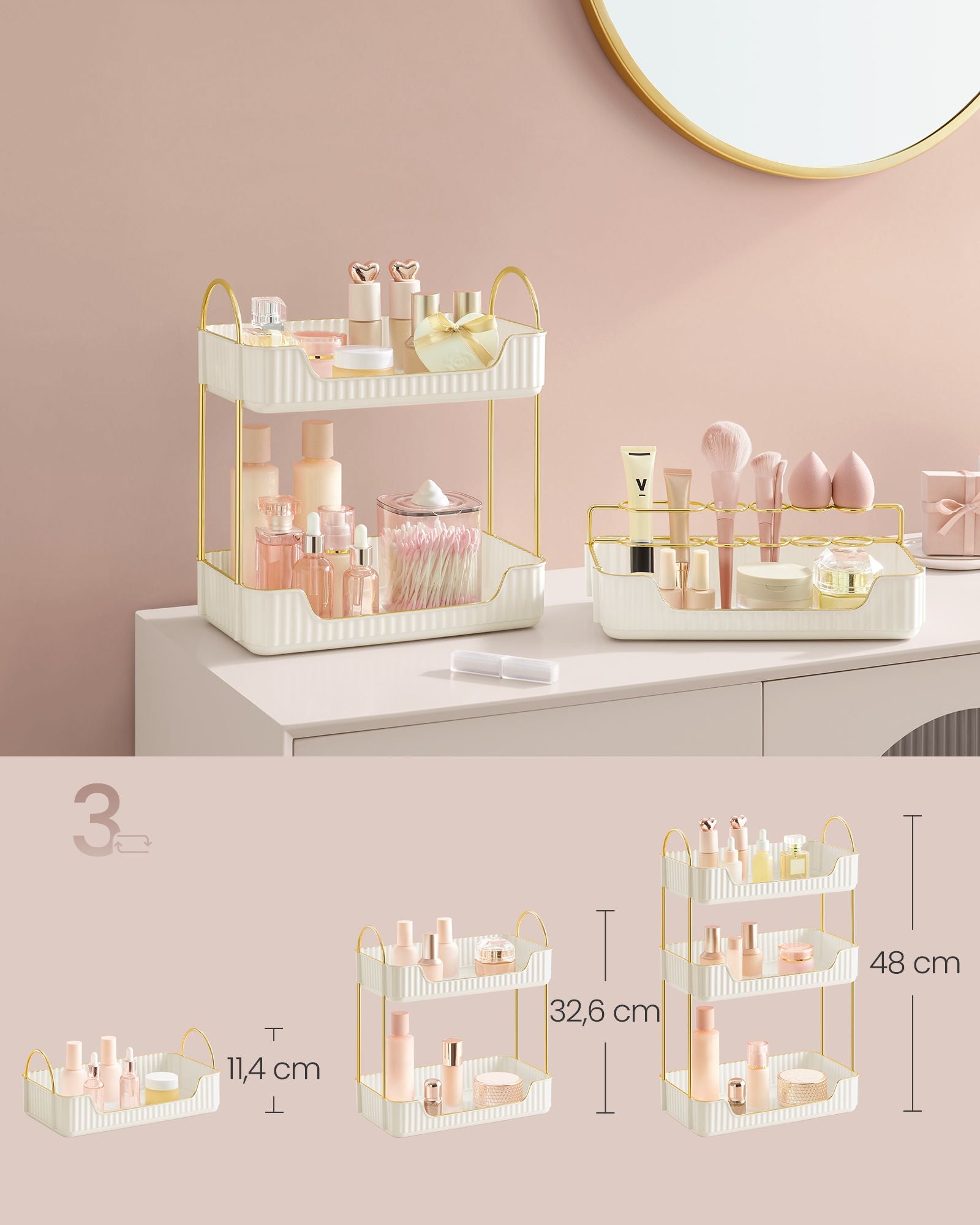 3-Tier Makeup Organizer - HWLEXTRA 