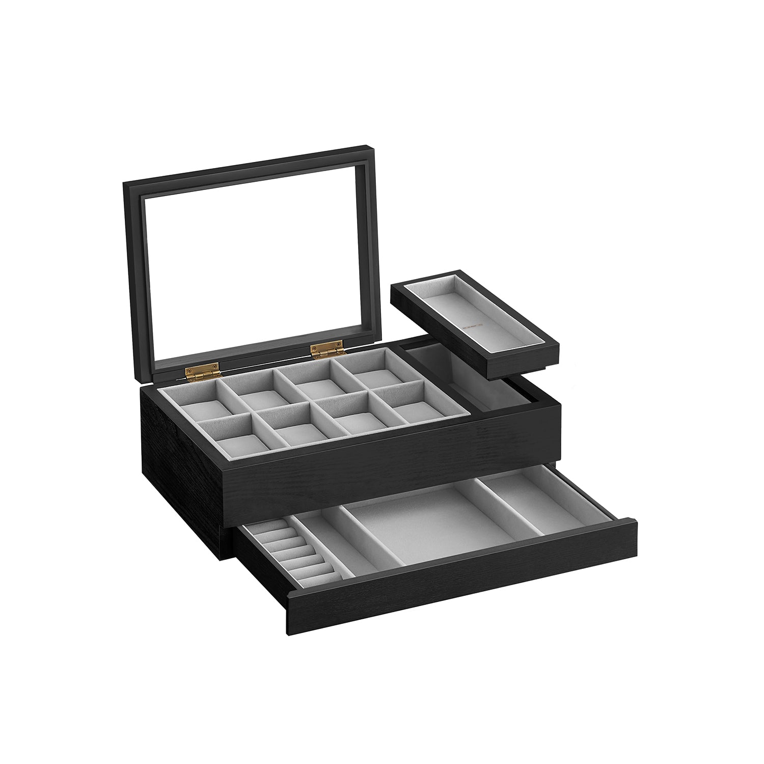 8-Slot Wooden Watch Box with Solid Wood Veneer