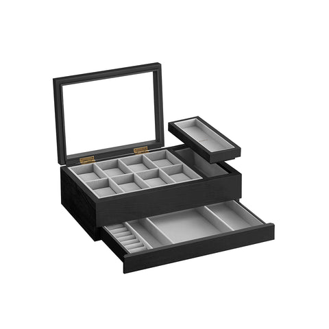 8-Slot Wooden Watch Box with Solid Wood Veneer