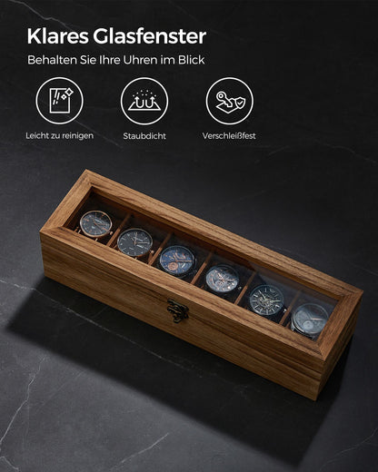 Watch Box with 6 Slots Rustic Walnut