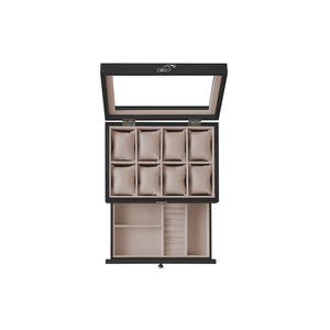 8-Slot Watch Box with Large Glass Lid