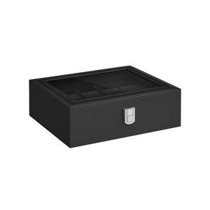 10-Slot Watch Case with Large Glass Lid