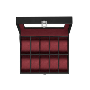 10-Slot Watch Case with Large Glass Lid