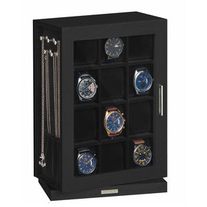 Watch Box 12 Slots with Glass Windows, 360° Rotating Vertical Watch Display Case - image 7
