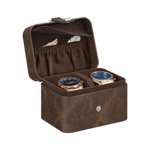 2 Watch Travel Case Pillow with Hidden Storage 4 x 4.7 x 3.3 Inches Brown Lining - image 13