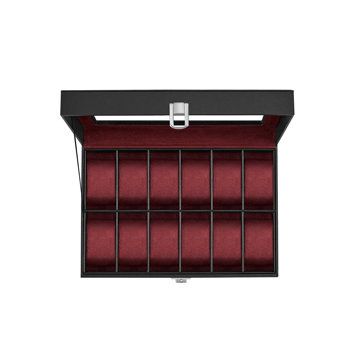 12-Slot Watch Case with Large Glass Lid - HWLEXTRA 