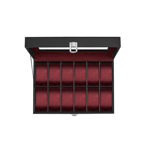 12-Slot Watch Case with Large Glass Lid