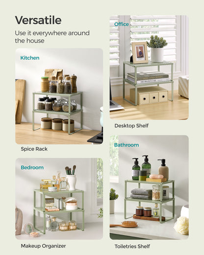 Set of 2 Stackable and Expandable Spice Racks