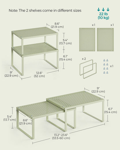 Set of 2 Stackable and Expandable Spice Racks