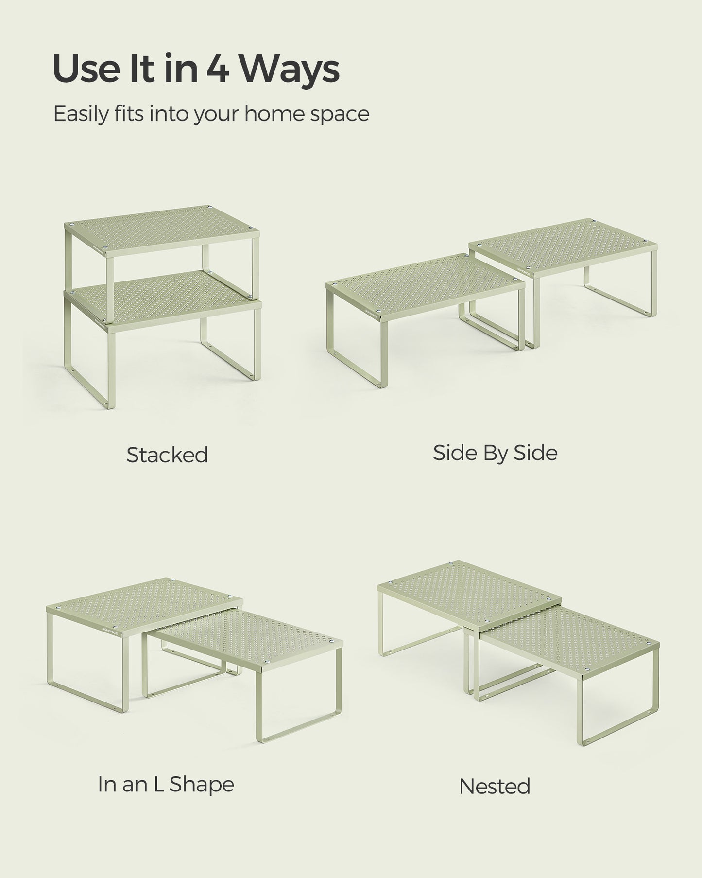 Set of 2 Stackable and Expandable Spice Racks