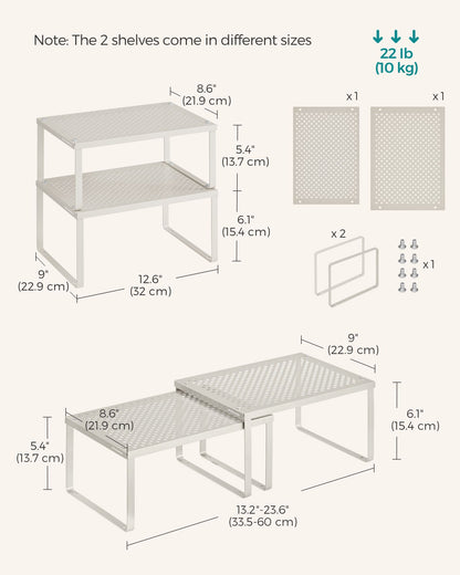 Set of 2 Stackable and Expandable Spice Racks