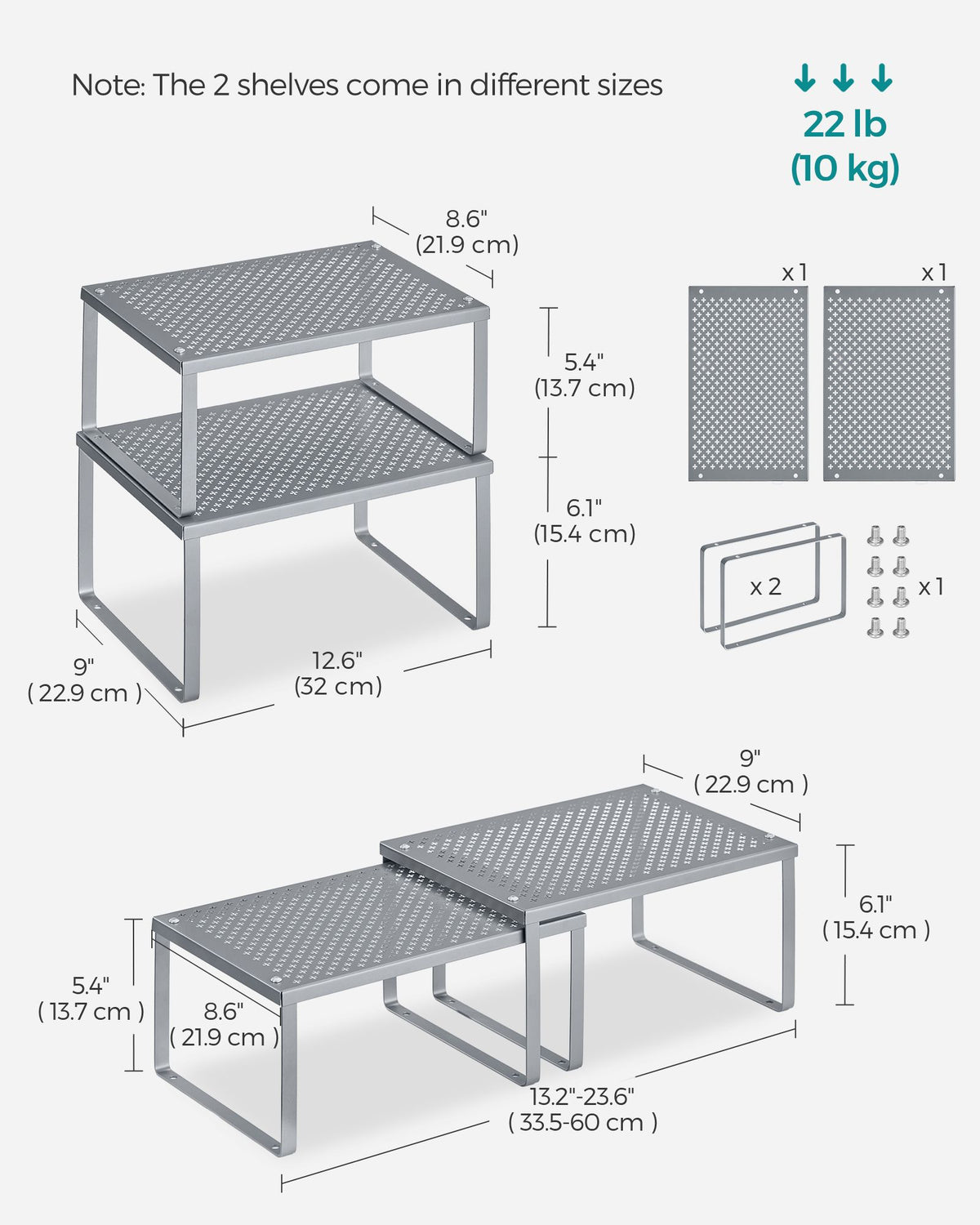 Cabinet Shelf Organizer, Stackable, Expandable