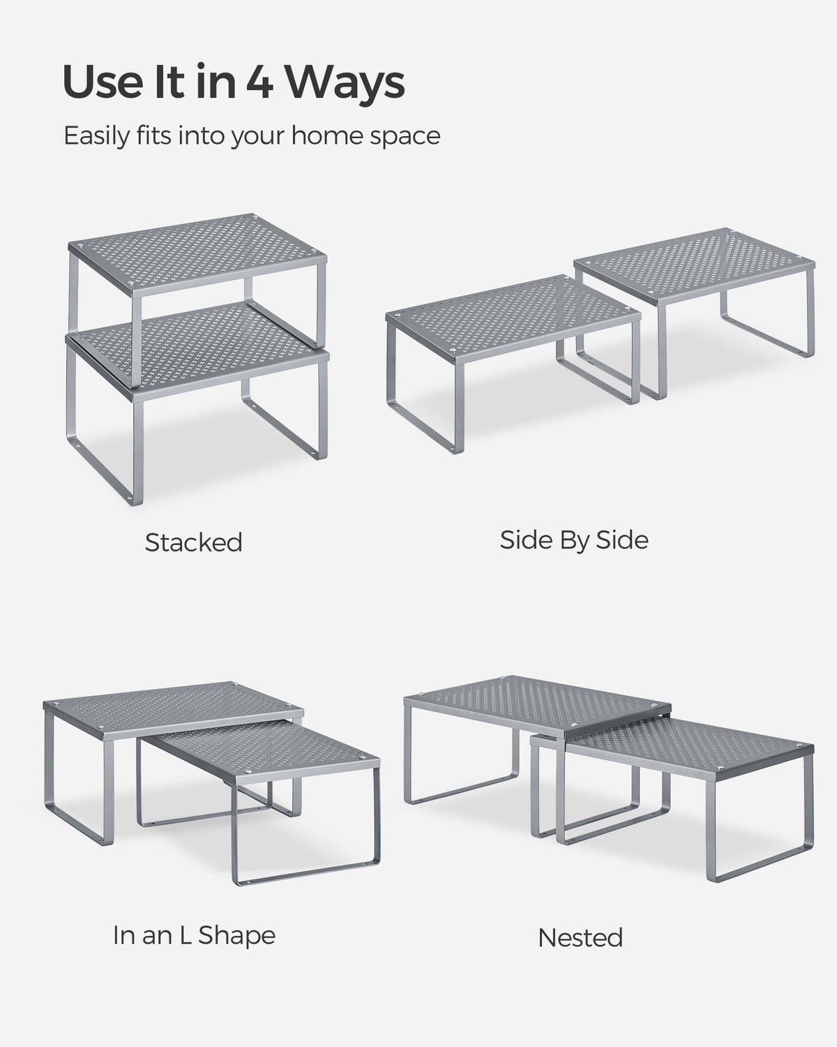 Cabinet Shelf Organizer, Stackable, Expandable