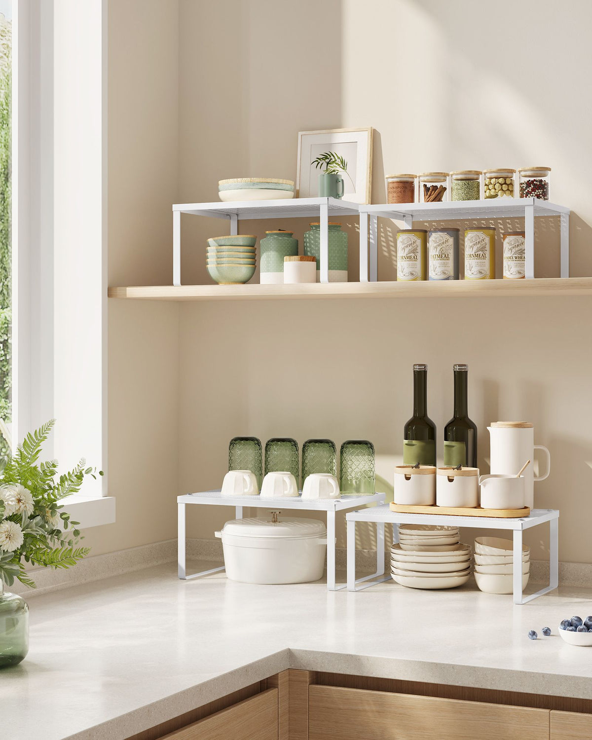 Cabinet Shelf Organizer, Stackable, Expandable