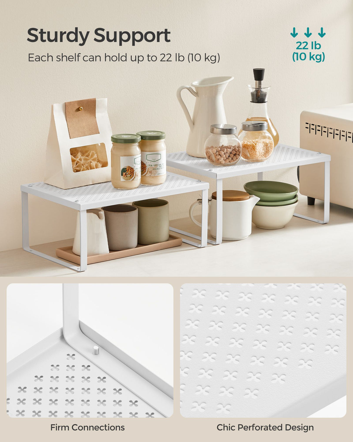 Cabinet Shelf Organizer, Stackable, Expandable