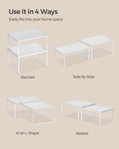 Cabinet Shelf Organizer, Stackable, Expandable