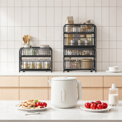 2-Tier Under Sink Organizer, Bathroom Kitchen Storage, 2 Sliding Baskets - image 2