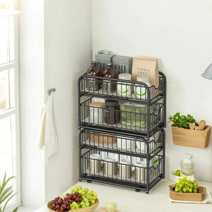 2-Tier Under Sink Organizer, Bathroom Kitchen Storage, 2 Sliding Baskets - image 7