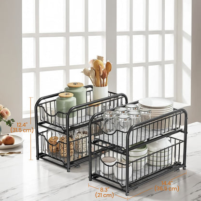 2-Tier Under Sink Organizer, Bathroom Kitchen Storage, 2 Sliding Baskets - image 8