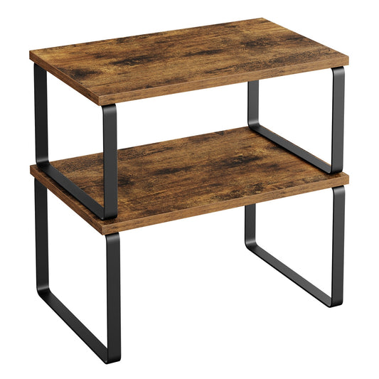Set of 2 Cupboard Shelf Organisers Ink Black and Ebony Black - image 15