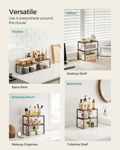 Set of 2 Cupboard Shelf Organisers Ink Black and Ebony Black - image 19