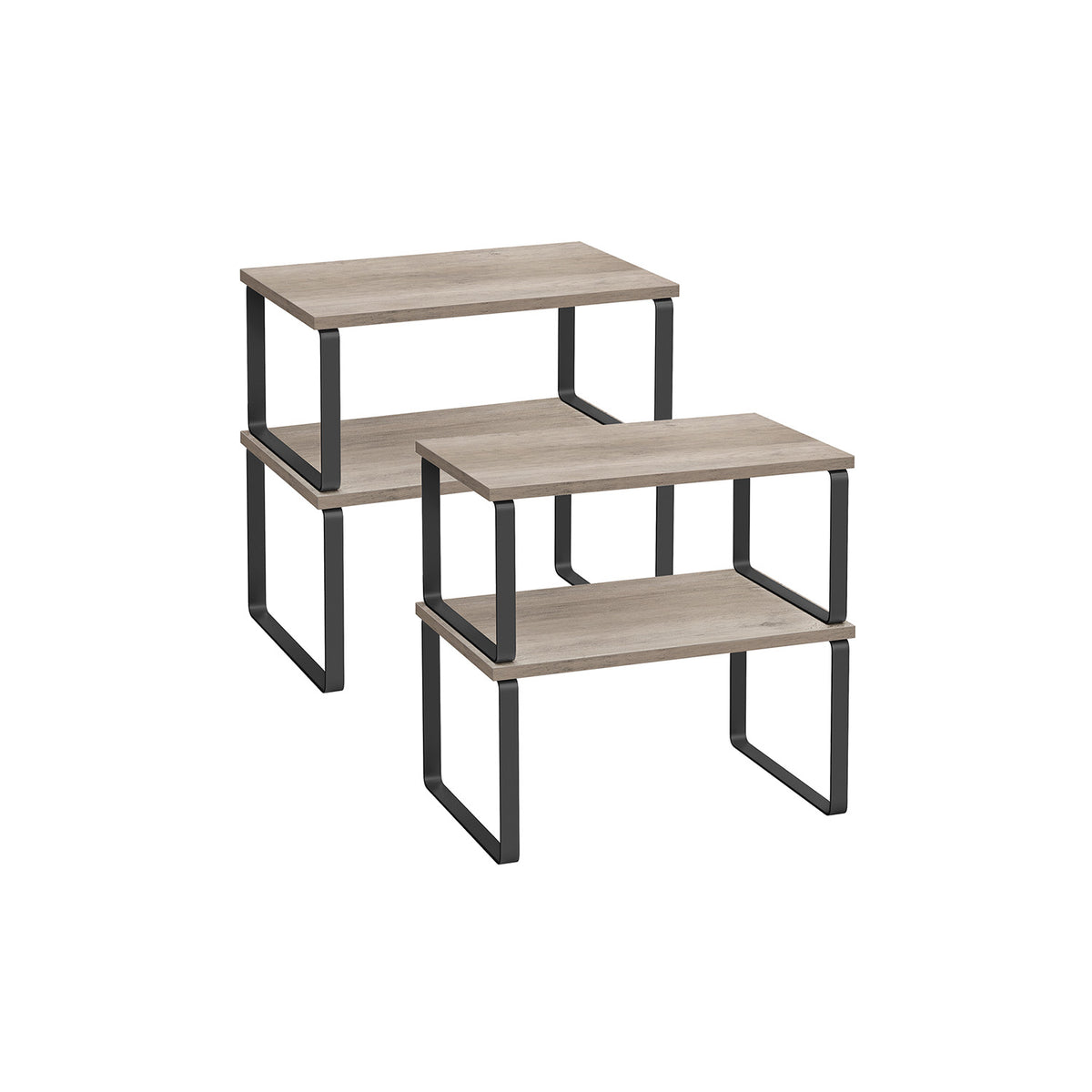 Cabinet Shelf Organizers, Set of 4 Countertop Organizers, Kitchen Counter Shelves