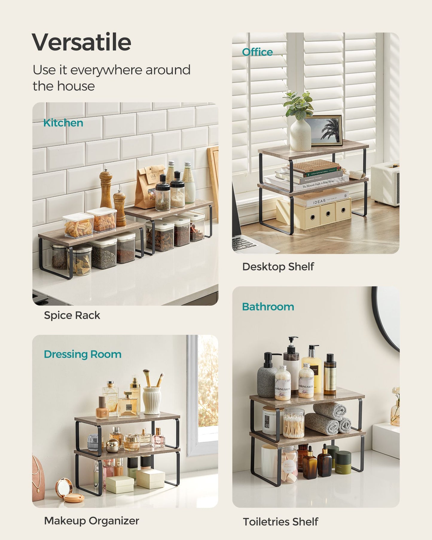 Set of 4 Kitchen Counter Shelves