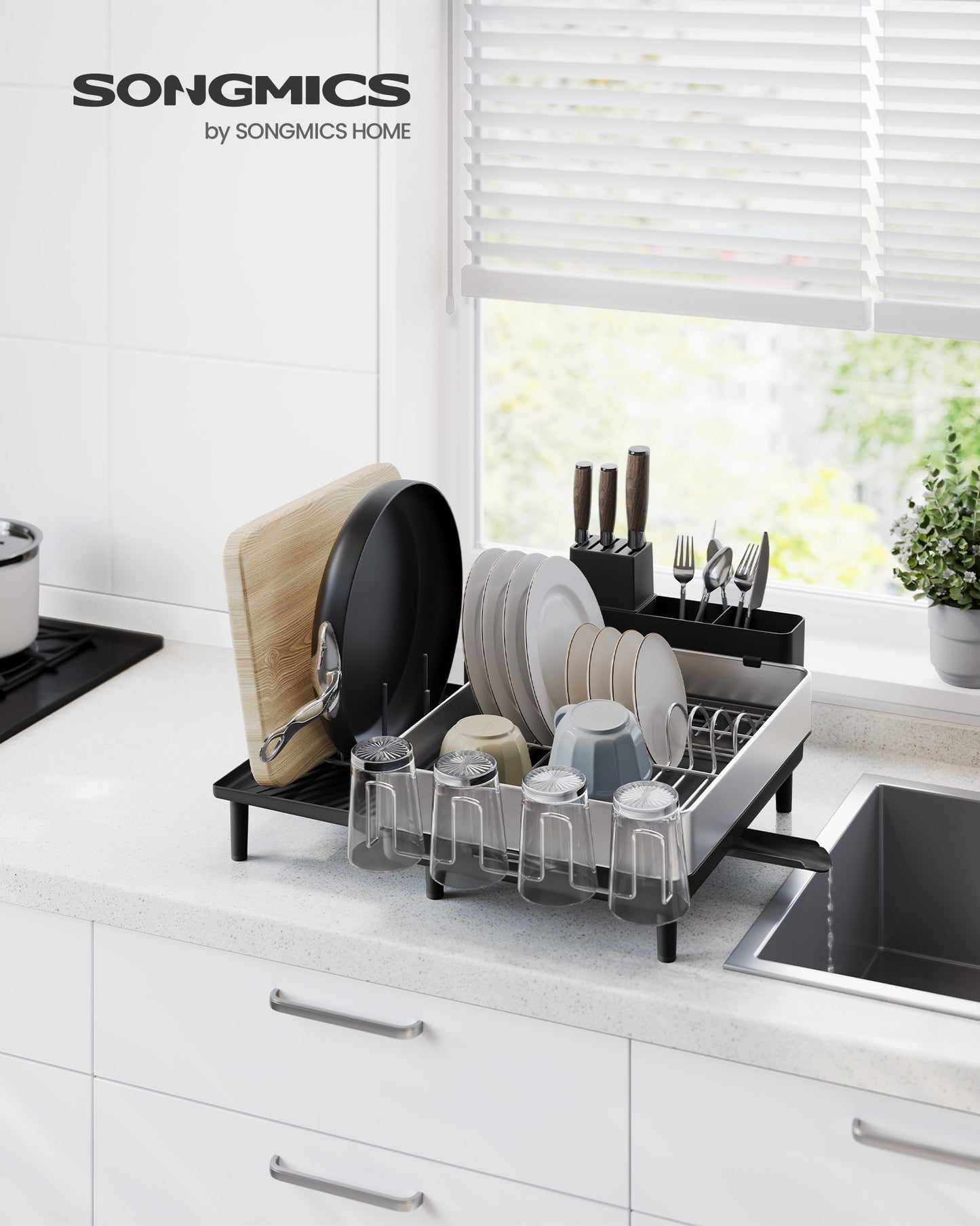 Expandable Dish Drying Rack for Kitchen Counter