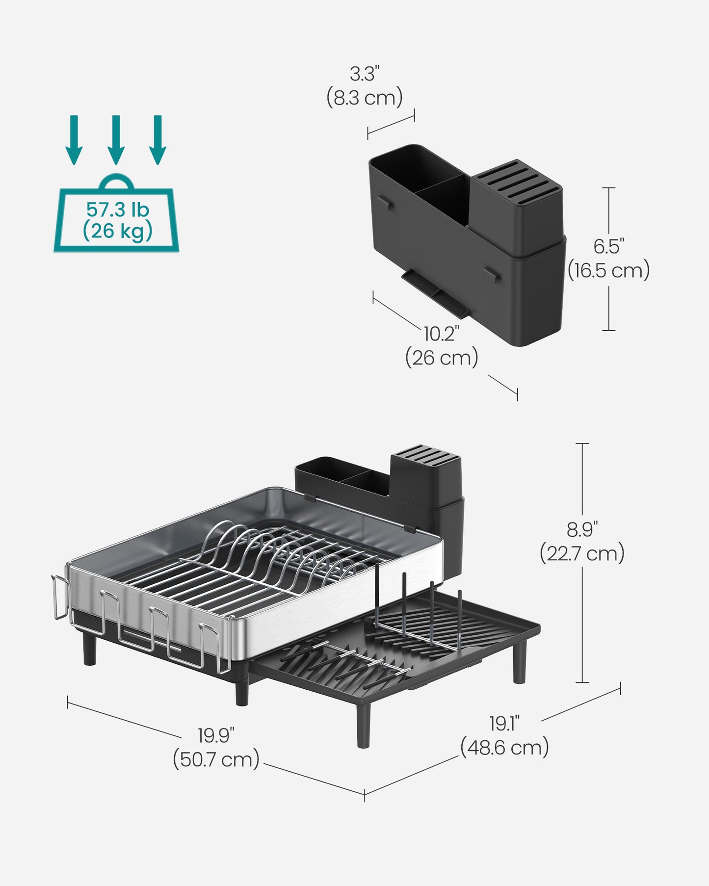 Expandable Dish Drying Rack for Kitchen Counter