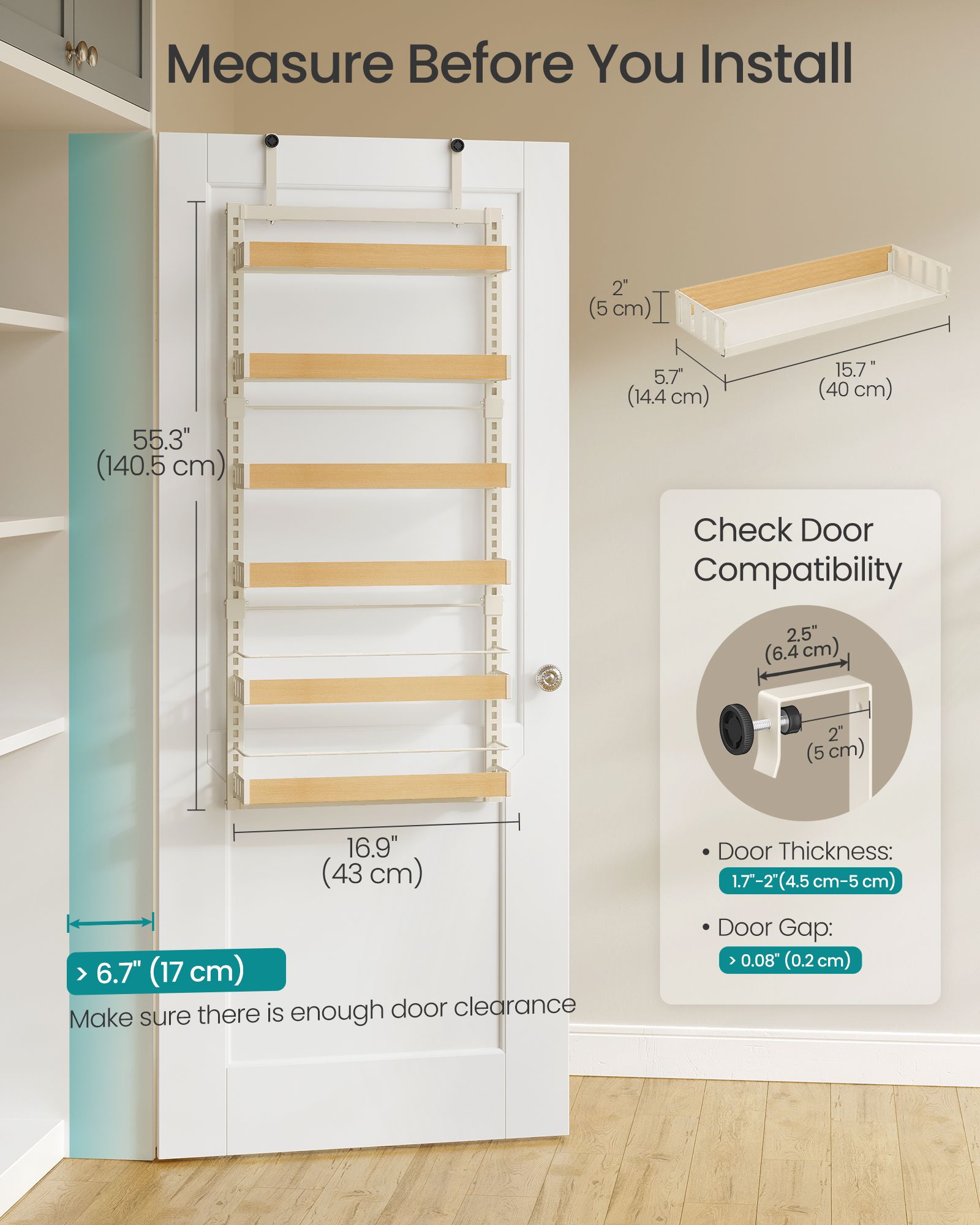 6-Tier Over the Door Pantry Organizer - image 4