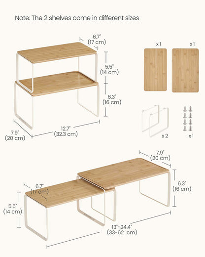 Gewürzregal 2er Set ausziehbar naturbeige-cremeweiß