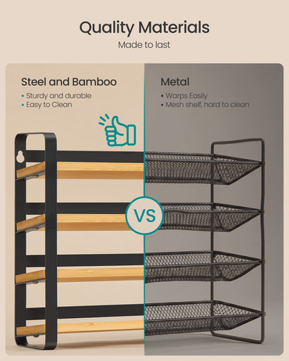 Rotating Spice Rack with 16 Glass Jars White and Bamboo - image 19