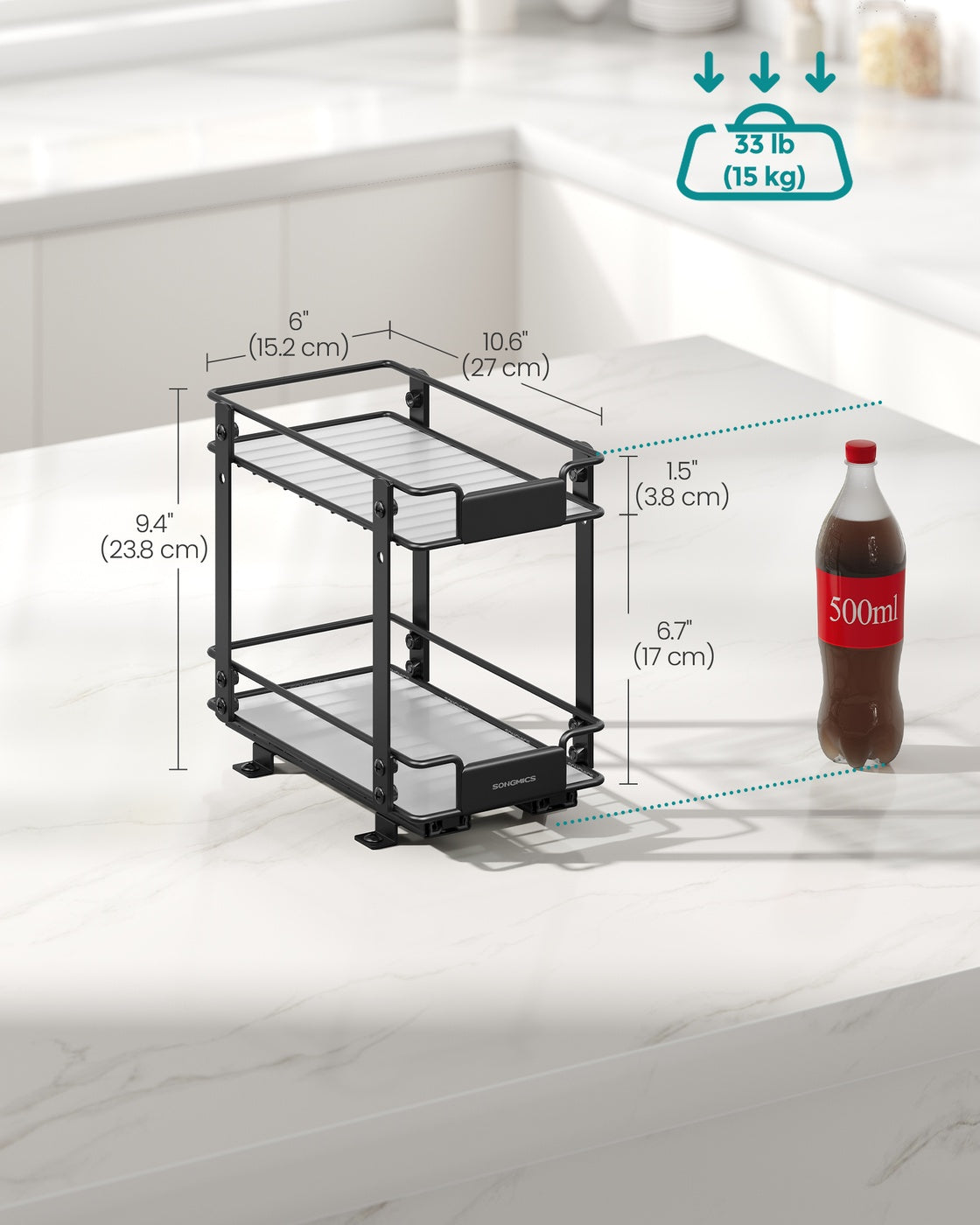 2 Tier Pull Out Spice Rack for inside Cabinets - image 5