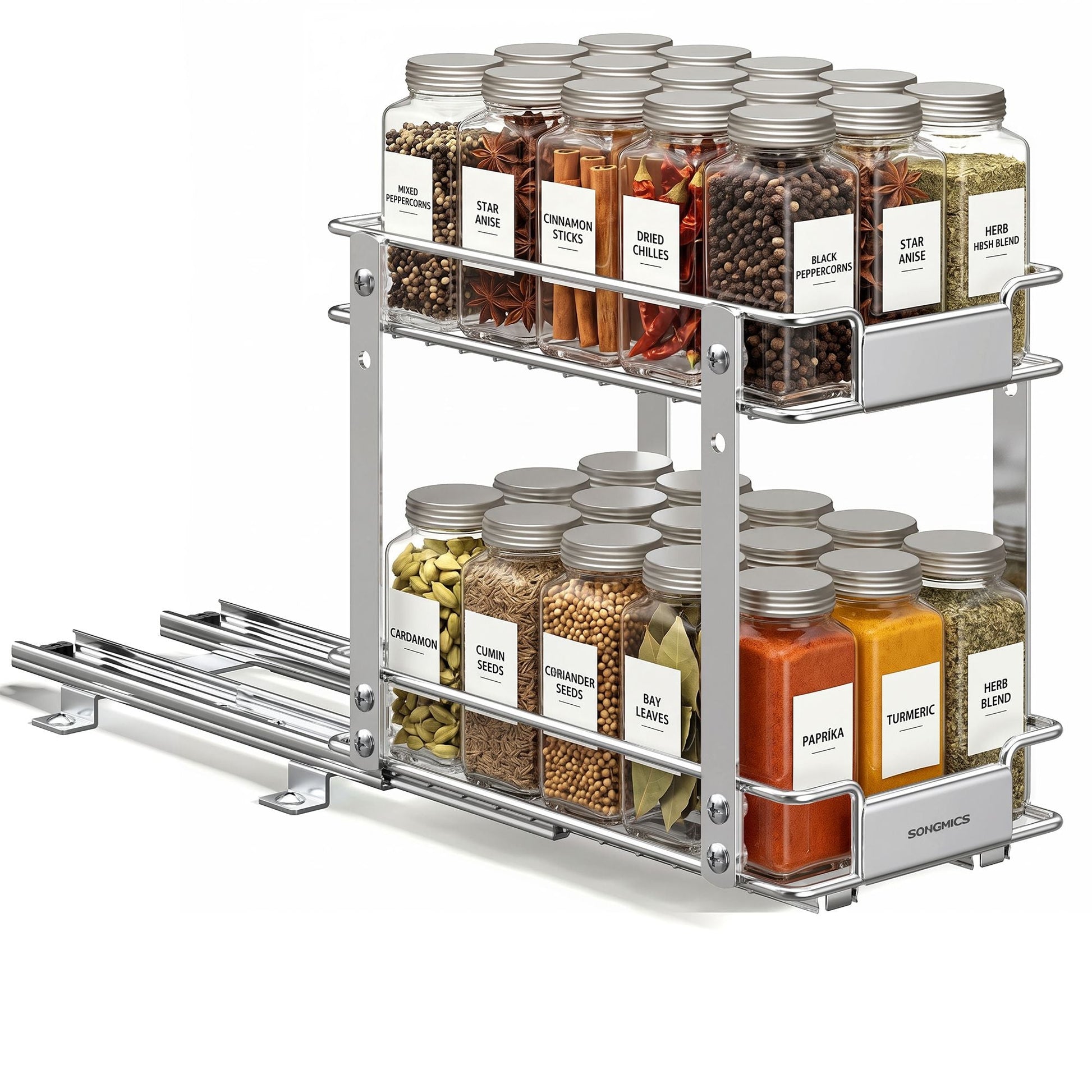 2 Tier Pull Out Spice Rack for inside Cabinets - image 8