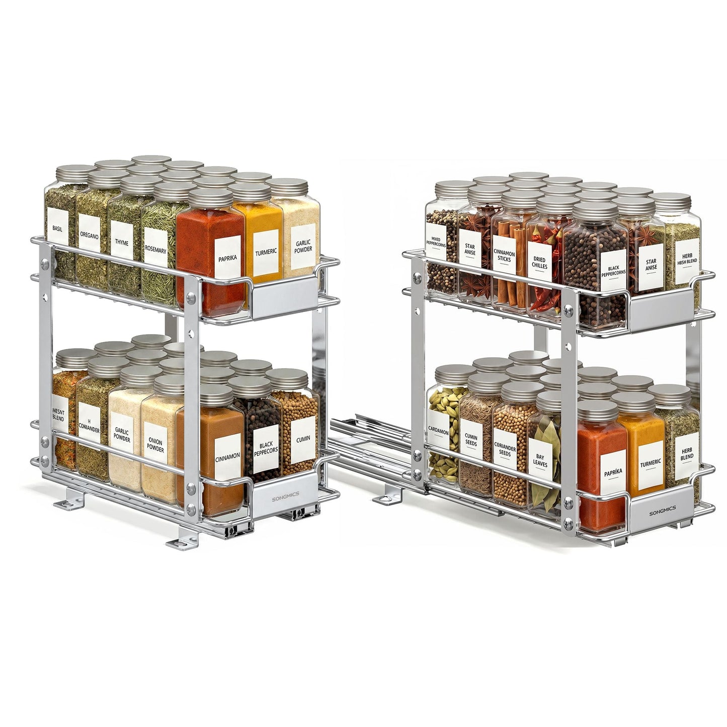 2 Tier Pull Out Spice Rack for inside Cabinets - image 4