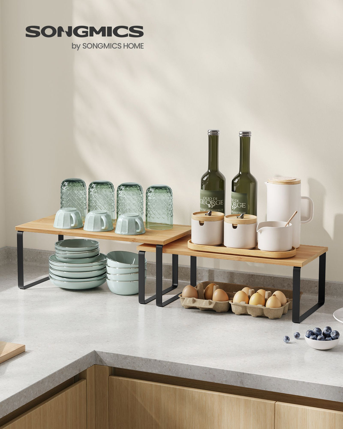 Set of 2 Kitchen Counter Shelves