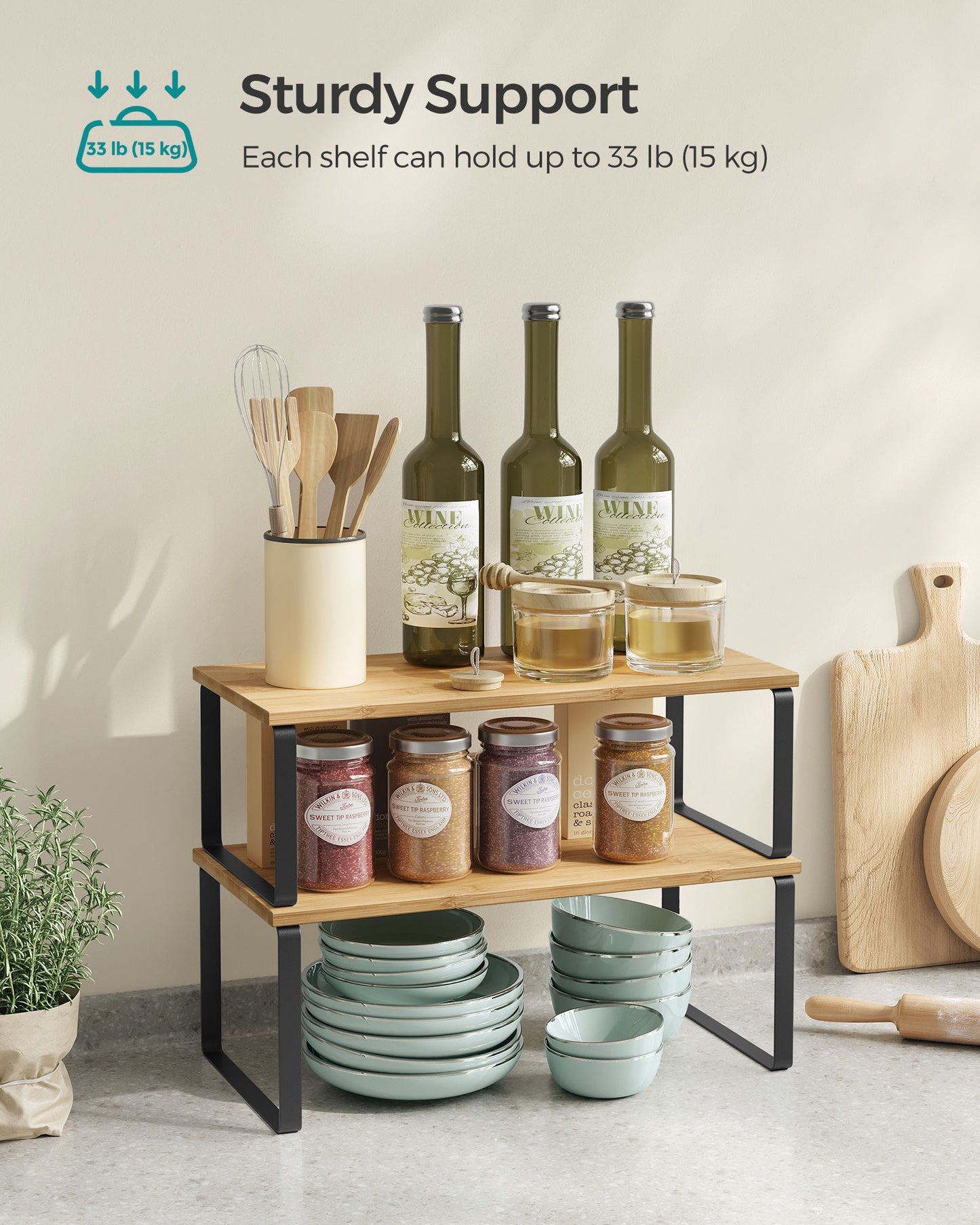 Set of 2 Kitchen Counter Shelves